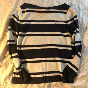 Tommy Hilfiger Gray & Navy Striped Sweater Size L